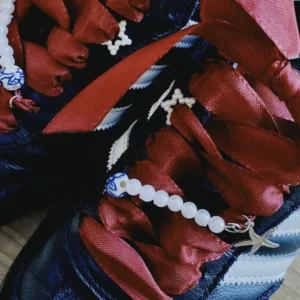 Adidas Samba DIY red ribbon