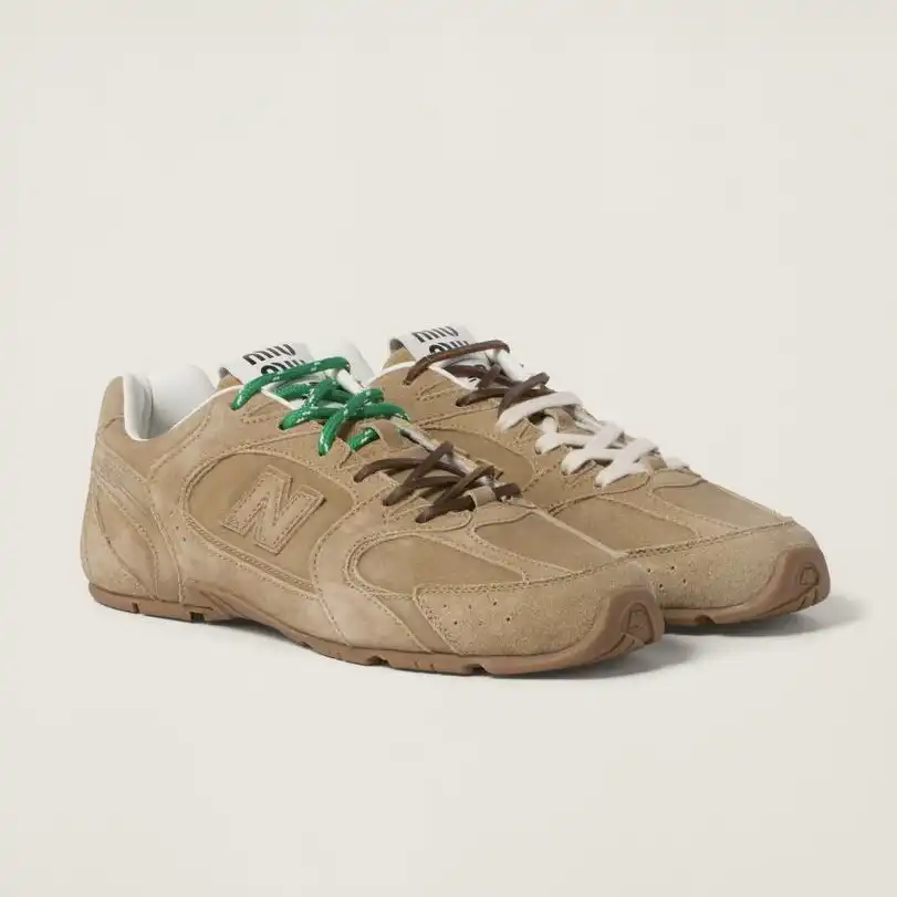 New Balance x Miu Miu 530 SL suede sneakers in Ecru